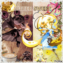 a picture of a cartoon character with the words bitter sweet on it