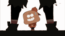 a cartoon character with the word ok on the bottom
