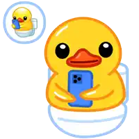 a rubber duck wearing a face mask is holding a cell phone