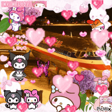 a picture of my melody surrounded by hearts