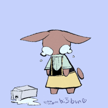 a drawing of a rabbit with the name zombi3bun written on the bottom