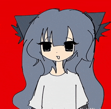 a drawing of a girl with a cat ear and the words you gotta see hyaku do diffkd on the bottom