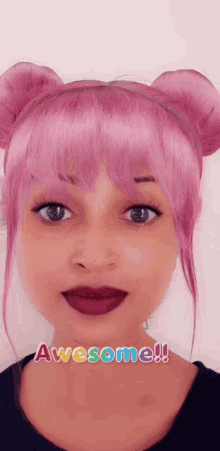 Awesome Pink Haired GIF - Awesome Pink Haired Pink Hair Filter GIFs