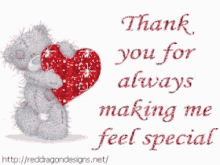 thank you for always making me feel special thanks thank you special