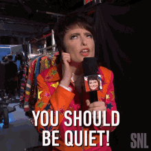 You Should Be Quiet Sarah Sherman GIF - You Should Be Quiet Sarah Sherman Saturday Night Live GIFs