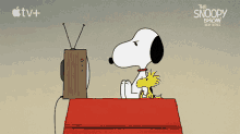 changing channels woodstock snoopy watching tv watching the telly