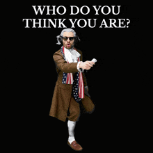 a man wearing headphones and an american flag tie stands in front of a black background that says i am