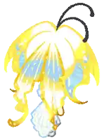 a pixel art of a butterfly with the number 6 on its head