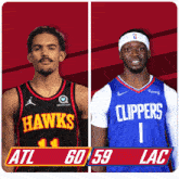 two basketball players from the hawks and clippers