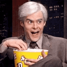 Bill Hader Watching GIF - Bill Hader Watching Eating Popcorn GIFs
