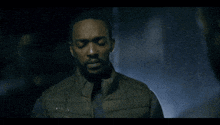 a man in a vest and tie is saying just fucking kiss me man