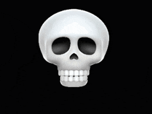 a cartoon skull with its mouth open and teeth