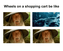 gandalf lord of the rings lotr wheels on a shopping cart