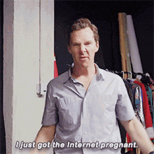 Naughty Benedict Cumberbatch GIF - Naughty Benedict Cumberbatch I Just Got The Internet Pregnant GIFs