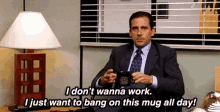 Michael Scott I Want To Bang This Mug GIF - Michael Scott I Want To Bang This Mug Office GIFs