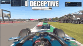 a video of a race car with the words " l deceptive " on the top