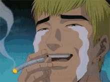 Crying Smoking GIF - Crying Smoking Great Teacher Onizuka GIFs