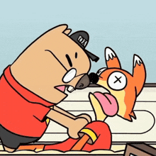 a cartoon character wearing a hat that says fox