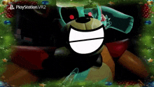 a playstation vr2 advertisement with a teddy bear smiling