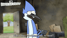 Didn'T They Teach You How To Read Mordecai GIF - Didn'T They Teach You How To Read Mordecai Regular Show GIFs