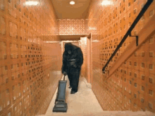 Cleaning Gorilla Vacuum GIF - Cleaning Gorilla Vacuum Staircase GIFs