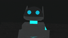 a computer generated image of a robot with a blue light on its head