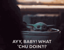 Baby Yoda Mandalorian GIF - Baby Yoda Mandalorian What Chu Doin GIFs