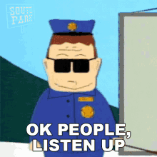 Ok People Listen Up Officer Barbrady GIF - Ok People Listen Up Officer Barbrady South Park GIFs