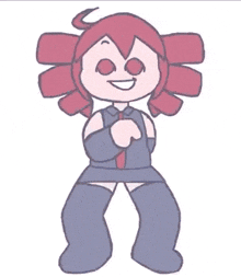 a cartoon of a girl with red hair and a red tie