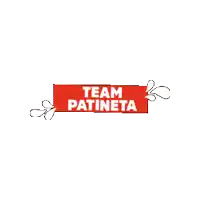 a red sign that says " team patineta " on a white background