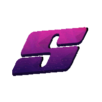 a purple letter s with a white shadow on a white background