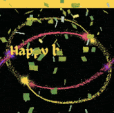a happy birthday salsa greeting card with confetti and fireworks