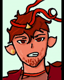 a drawing of a man with red hair and a beard