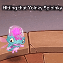 a picture of a cartoon character with the words hitting that yoinky sploinky