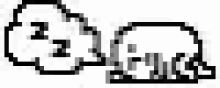 a black and white pixel art drawing of a cloud and the word smoke .