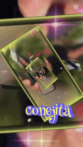 conejita is written in blue on a green background