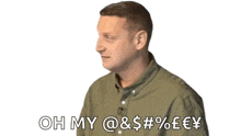 a man covering his nose with his hand and says oh my