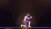a cartoon character is dancing on a stage in a video game .
