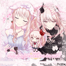 a picture of a girl with the name mizu la princesita de suni on the bottom
