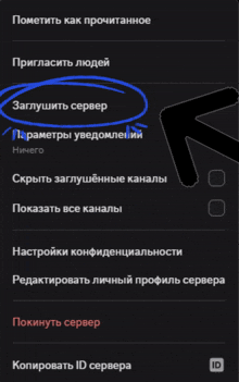 a black screen with a blue circle around the word " сервер "