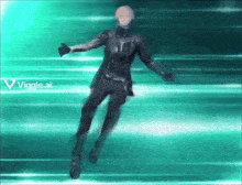 a video game character is flying through the air with the letters viggle ai visible in the background