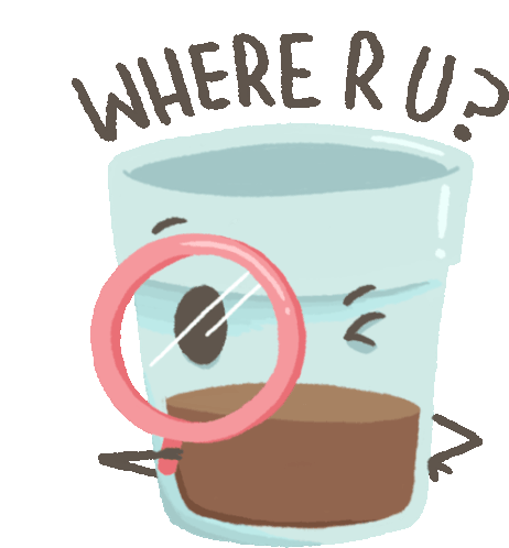 Chai With A Magnifying Glass Asks "Where Are You?" Sticker - Chai And Biscuit Chocolate Drink Choco Drink Stickers