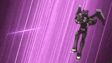 a cartoon character is flying through the air while holding a gun .
