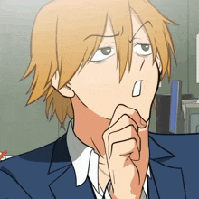 a cartoon of a man in a suit making a funny face