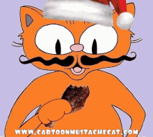 Merry Christmas Cartoon Cat GIF - Merry Christmas Cartoon Cat Turkey Leg GIFs