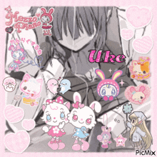 a picture of a girl with the name uke on the bottom