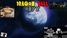 a collage of dragon ball onyx images with a full moon in the background