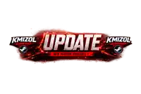 a logo for kmizol gaming shows that a new version is available