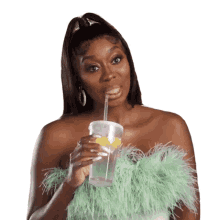 sipping water real housewives of potomac drink taking a sip hydrating
