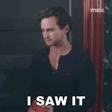 a man is standing in front of a door and says i saw it